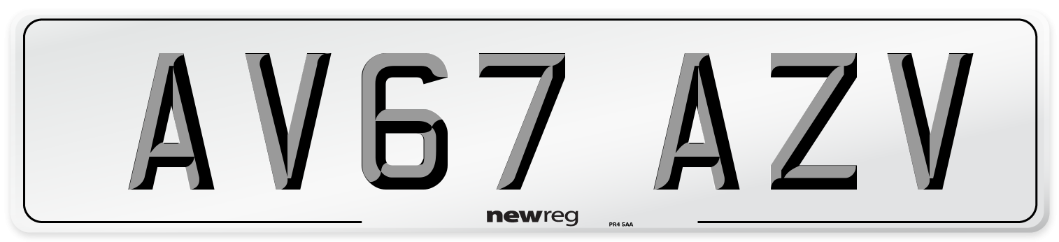 AV67 AZV Number Plate from New Reg